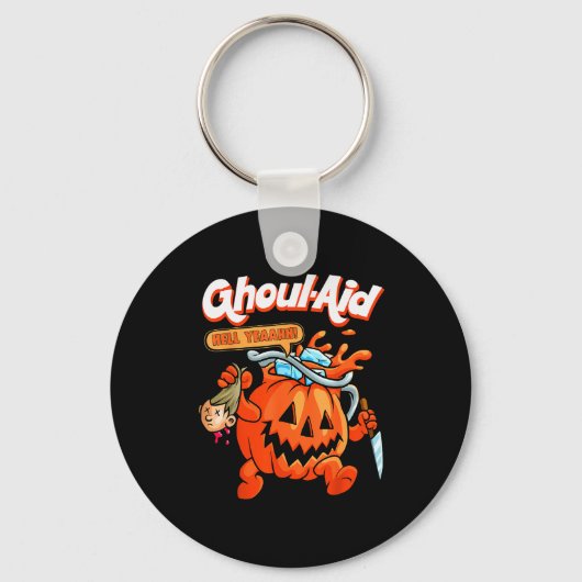 Cool Ghoul Aid Funny Ghoul Pumpkin Cute Meme Hallo Sleutelhanger (Voorkant)