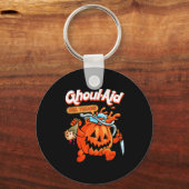 Cool Ghoul Aid Funny Ghoul Pumpkin Cute Meme Hallo Sleutelhanger (Voorkant)