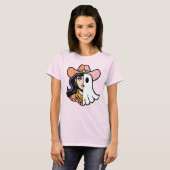 Cool Ghoul Cowgirl Half Ghost Half Western T-shirt (Voorkant volledig)