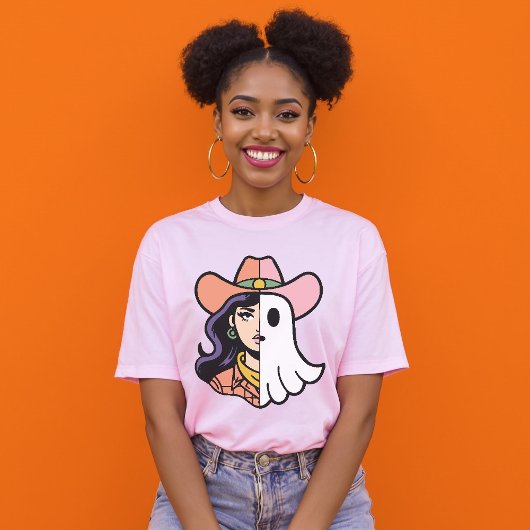 Cool Ghoul Cowgirl Half Ghost Half Western T-shirt