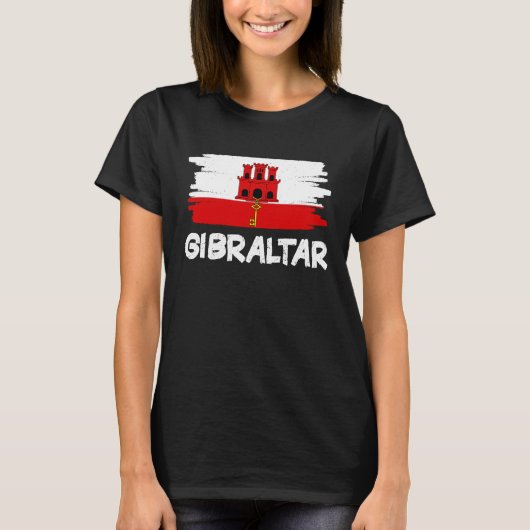Cool Gibraltar Flag T-shirt (Voorkant)