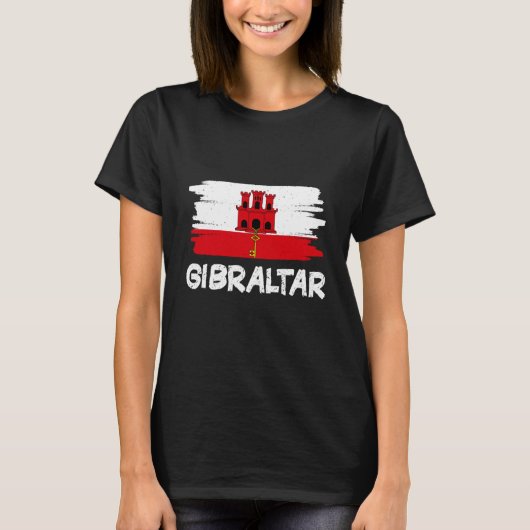 Cool Gibraltar Flag T-shirt (Voorkant)
