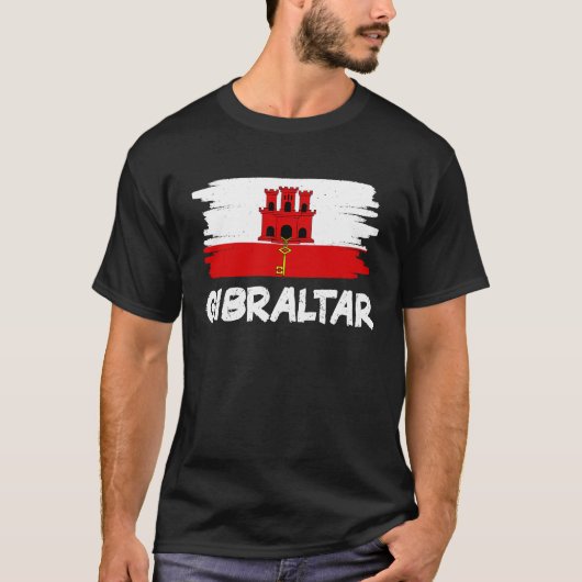 Cool Gibraltar Flag T-shirt (Voorkant)
