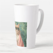 Cool Ginger Cat Vacation Vibes esthetisch Latte Mok (Rechterhoek)