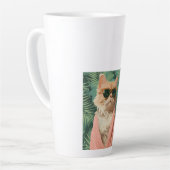 Cool Ginger Cat Vacation Vibes esthetisch Latte Mok (Linkerhoek)