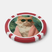 Cool Ginger Cat Vacation Vibes esthetisch Poker Chips (Enkel)