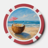 Cool Ginger Cat Vacation Vibes esthetisch Poker Chips (Achterkant)