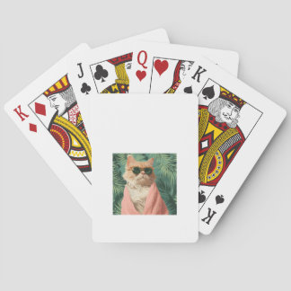 Cool Ginger Cat Vacation Vibes esthetisch Pokerkaarten
