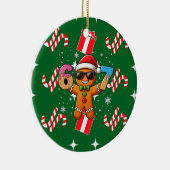 Cool Gingerbread 67 — Holiday Ice‑Cream Numbers Keramisch Ornament (Rechts)