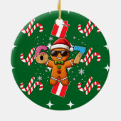 Cool Gingerbread 67 — Holiday Ice‑Cream Numbers Keramisch Ornament (Achterkant)
