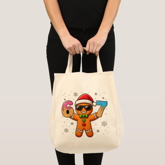 Cool Gingerbread 67 — Holiday Ice‑Cream Numbers Tote Bag (Voorkant (product))