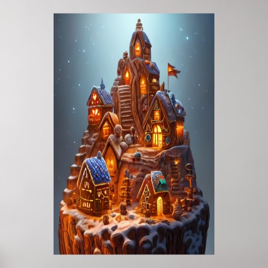 Cool Gingerbrood | AI Art. Poster (Voorkant)