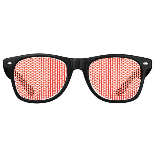 Cool Gingham Oranje, rood en wit Patroonontwerp Retro Zonnebril (Voorkant)