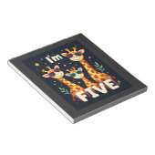 Cool Giraffe 5e verjaardagsfeestje 5 jaar oude peu Notitieblok (Schuin)