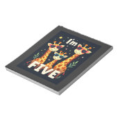 Cool Giraffe 5e verjaardagsfeestje 5 jaar oude peu Notitieblok (Linkerzijde)