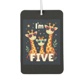 Cool Giraffe 5th Birthday Party 5 Year Old Toddler Luchtverfrisser (Voorkant)