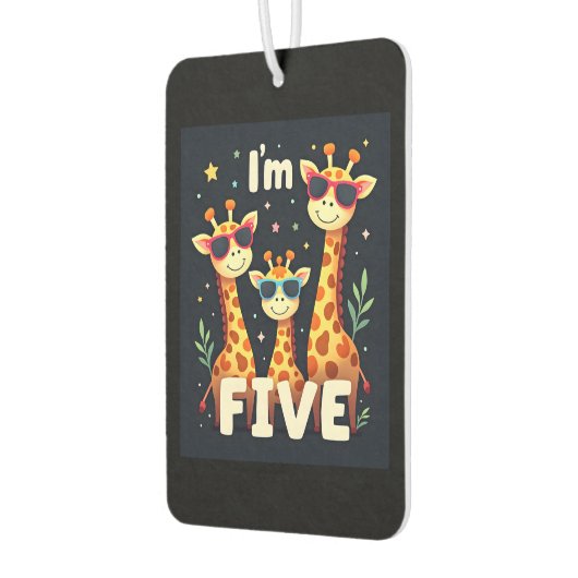 Cool Giraffe 5th Birthday Party 5 Year Old Toddler Luchtverfrisser (Links)