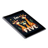 Cool Giraffe 5th Birthday Party 5 Year Old Toddler Notitieboek (Rechterzijde)