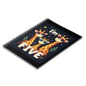 Cool Giraffe 5th Birthday Party 5 Year Old Toddler Notitieboek (Linkerzijde)