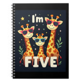 Cool Giraffe 5th Birthday Party 5 Year Old Toddler Notitieboek (Voorkant)