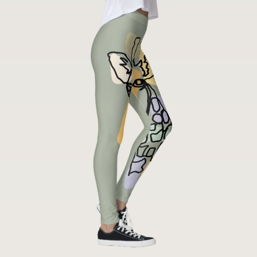 Cool Giraffe Abstract Line Art Leggings (Rechts)