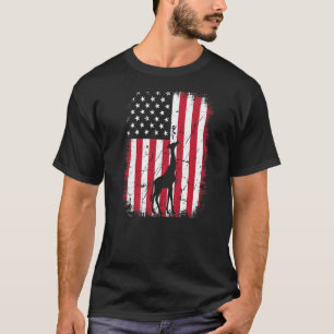 Cool Giraffe Animal Retro USA Amerikaanse FLA T-shirt
