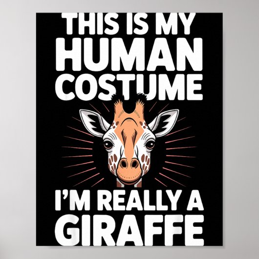 Cool Giraffe Art For Men Women Kids Toddler Giraff Poster (Voorkant)