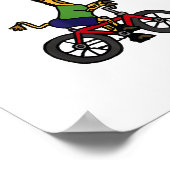 Cool Giraffe Fietst op Fiets Poster (Hoek)