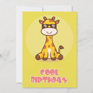 Cool giraffe Flat Greeting Card Kaart