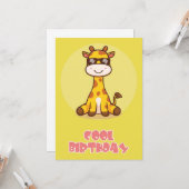 Cool giraffe Flat Greeting Card Kaart (Voorkant / Achterkant in situ)