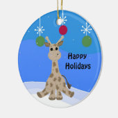 Cool Giraffe Gelukkig Feest Keramisch Ornament (Links)