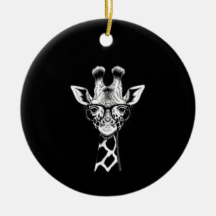 Cool Giraffe Grafische Vrijetijdszomer Grappige Cu Keramisch Ornament