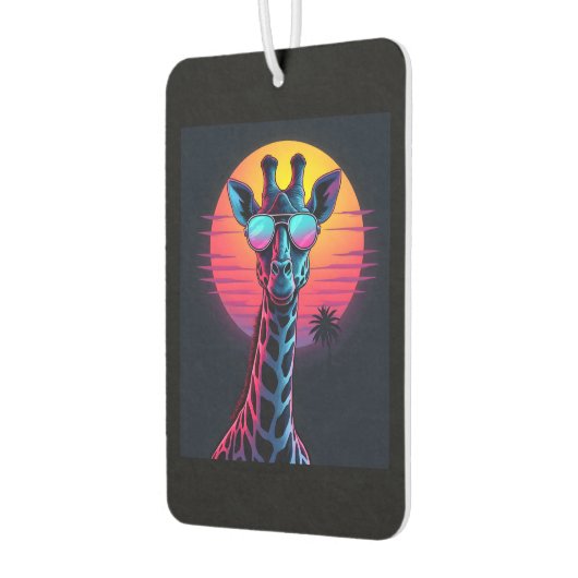 Cool Giraffe In Sunglasses Under Sunset Long Sleev Luchtverfrisser (Links)