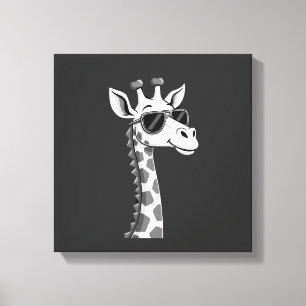 Cool Giraffe Kunst voor Mannen Vrouwen Kinderen Di Canvas Afdruk
