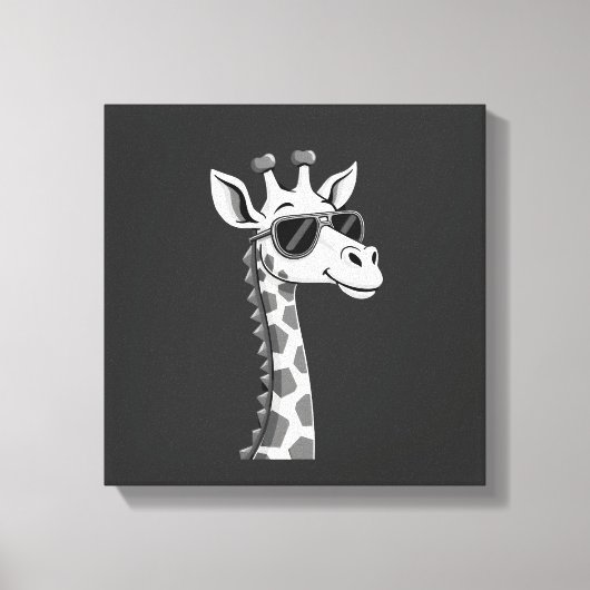 Cool Giraffe Kunst voor Mannen Vrouwen Kinderen Di Canvas Afdruk (Voorkant)