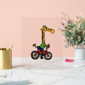 Cool Giraffe Rijden Fiets Acryl Bord (Huwelijk)