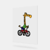Cool Giraffe Rijden Fiets Acryl Bord (Hoek)