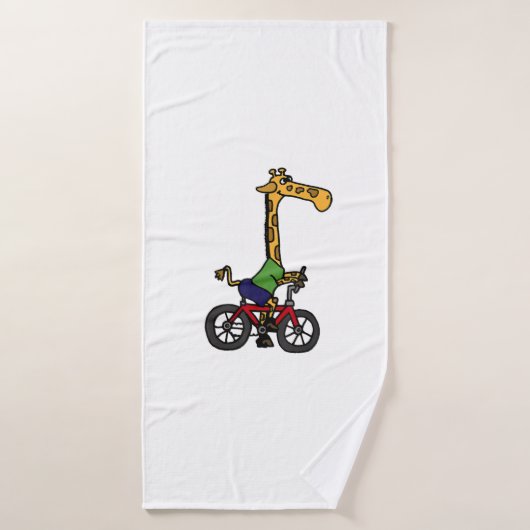 Cool Giraffe Rijden Fiets Badhanddoek (Badhanddoek)