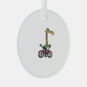 Cool Giraffe Rijden Fiets Glas Ornament (Voorkant Rechts)