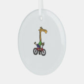 Cool Giraffe Rijden Fiets Glas Ornament (Voorkant links)