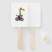 Cool Giraffe Rijden Fiets Handwaaier (Voorkant en achterkant)