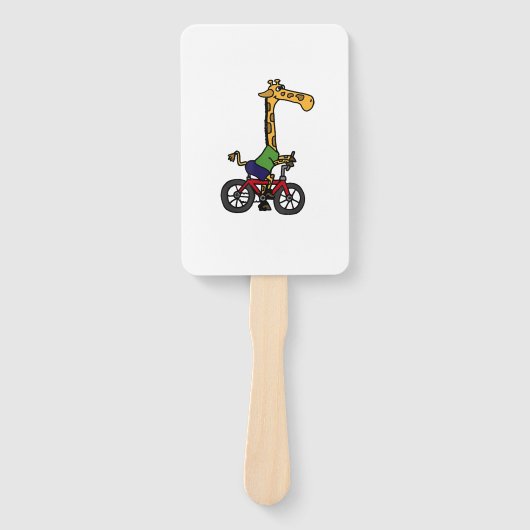 Cool Giraffe Rijden Fiets Handwaaier (Voorkant)