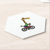 Cool Giraffe Rijden Fiets Kartonnen Onderzetters (Schuin)