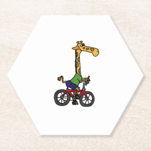 Cool Giraffe Rijden Fiets Kartonnen Onderzetters