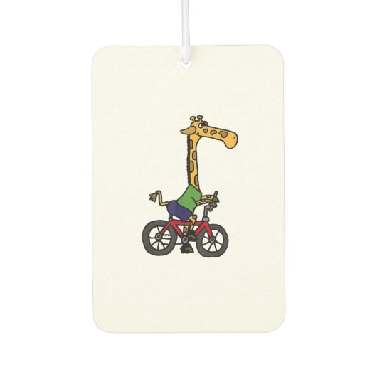 Cool Giraffe Rijden Fiets Luchtverfrisser (Voorkant)