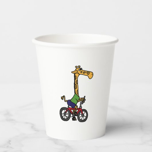Cool Giraffe Rijden Fiets Papieren Bekers (Voorkant)
