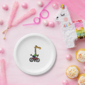 Cool Giraffe Rijden Fiets Papieren Bordje (Feest)