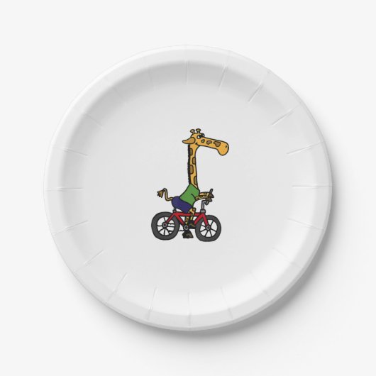 Cool Giraffe Rijden Fiets Papieren Bordje (Voorkant)