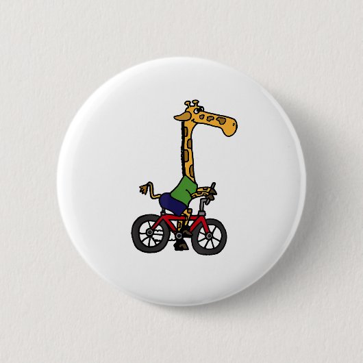 Cool Giraffe Rijden Fiets Ronde Button 5,7 Cm (Voorkant)