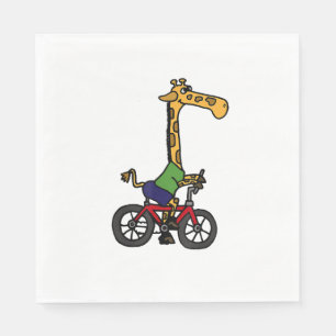 Cool Giraffe Rijden Fiets Servet